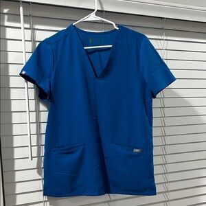 Figs Royal Blue Scrub Top